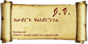 Jurák Valéria névjegykártya